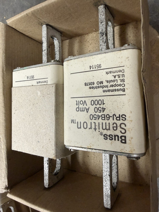 SET OF 2  BRAND NEW- Bussmann BUSS SEMITRON SPJ-6B450 450A 1000V Fuses