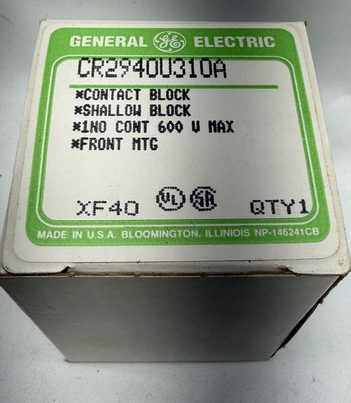 New General Electric GE CR2940U310A Shallow Contact Block Front Mtg NO Auxillary