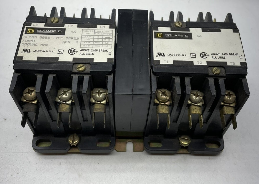 SQUARE D 10HP 120V COILS REVERSING CONTACTOR 8965  DPR23 8965DPR23 CRANE HOIST