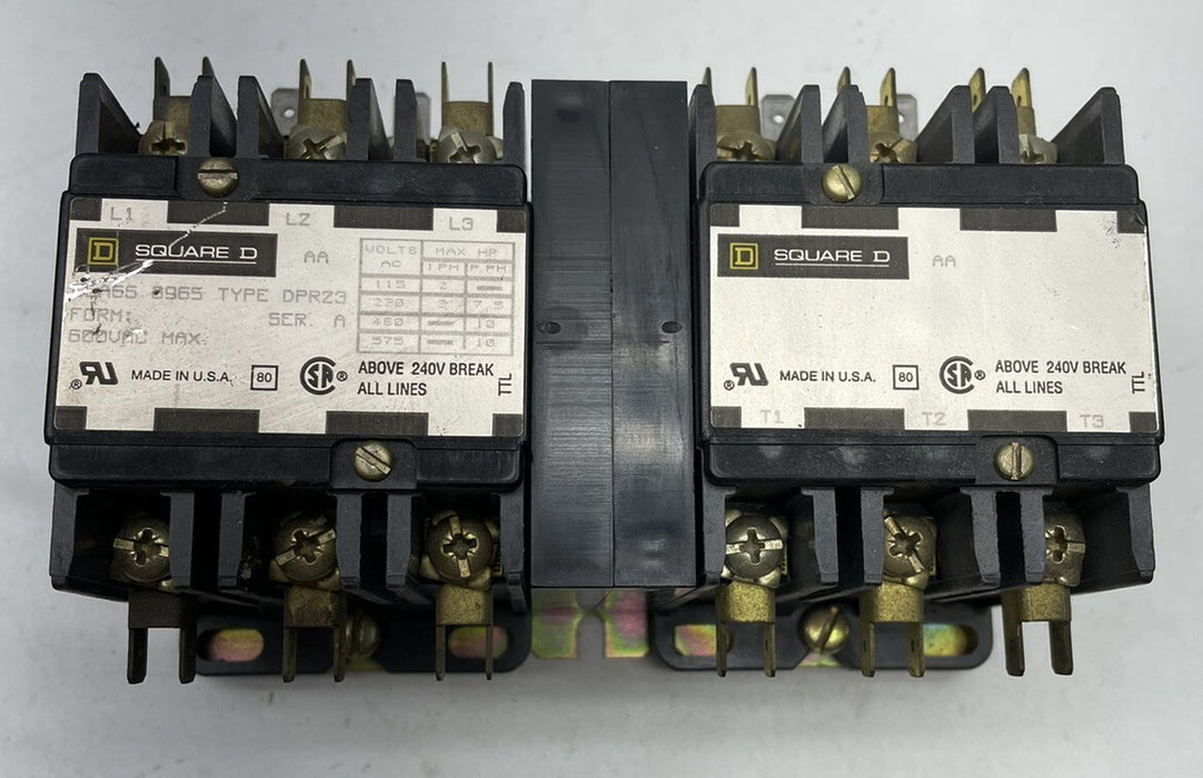 SQUARE D 10HP 120V COILS REVERSING CONTACTOR 8965  DPR23 8965DPR23 CRANE HOIST