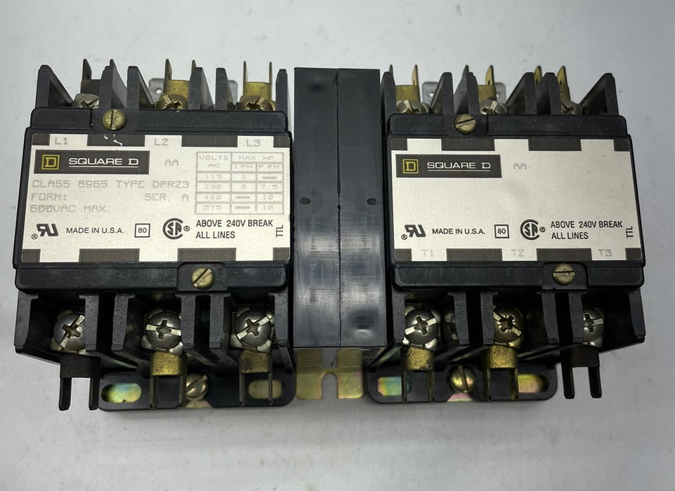 SQUARE D 10HP 120V COILS REVERSING CONTACTOR 8965  DPR23 8965DPR23 CRANE HOIST