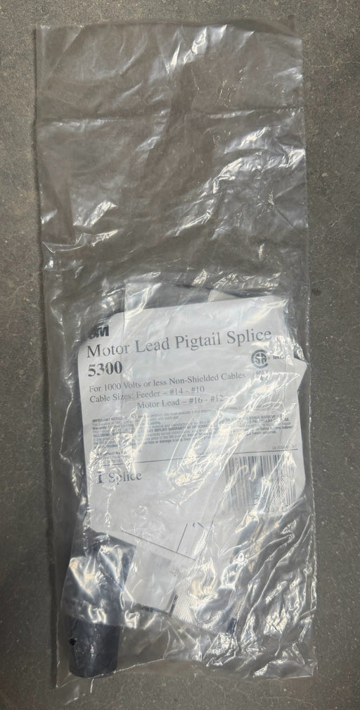 3M 5300 Motor Lead Pigtail Splice  Kit 1000 volt #14-#10 feeder or #16-#12 motor