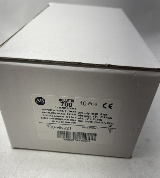 NEW 10 PACK ALLEN-BRADLEY 700-HN221 5-BLADE SOCKET / RELAY BASE ICE CUBE AB