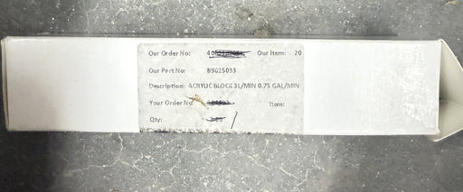 John Crane Safeunit 22400050 SEAL WATER BLOCK .75GAL/MIN 3L/MIN NIB