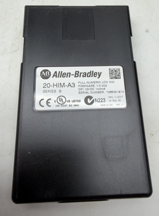 ALLEN BRADLEY 20-HIM-A3 VFD HIM SER B 20HIMA3 DRIVE DISPLAY CONTROL PANEL KEYPAD