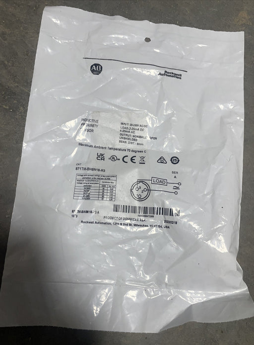 871TM-BH8N18-R3 New Allen Bradley INDUCTIVE Proximty Sensor Prox ab 871tm bh8n18