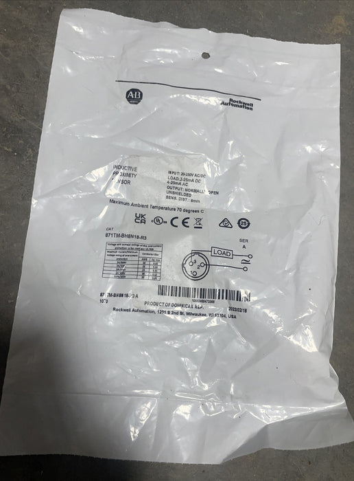 871TM-BH8N18-R3 New Allen Bradley INDUCTIVE Proximty Sensor Prox ab 871tm bh8n18