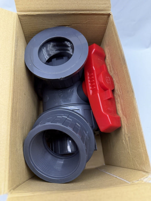 FNW FNW340NAVK 2" PVC True Union Ball Valve, 150 PSI @ 73F, EPDM, PTFE