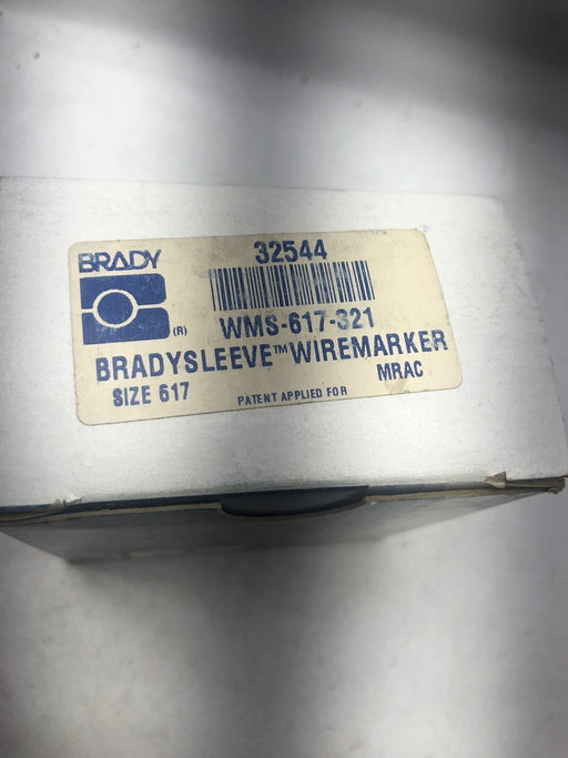 NEW  BRADYSLEEVE WIREMARKER 32544 /  WMS-617-321  250 CNT ROLL 1.5