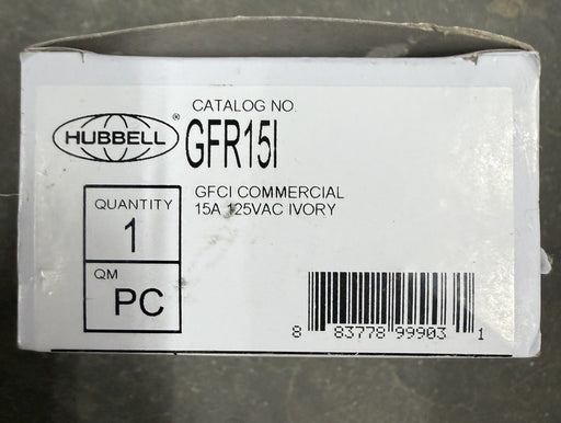 Hubbell GFR15I 15A 125Vac Commercial Ground Fault Receptacle Ivory