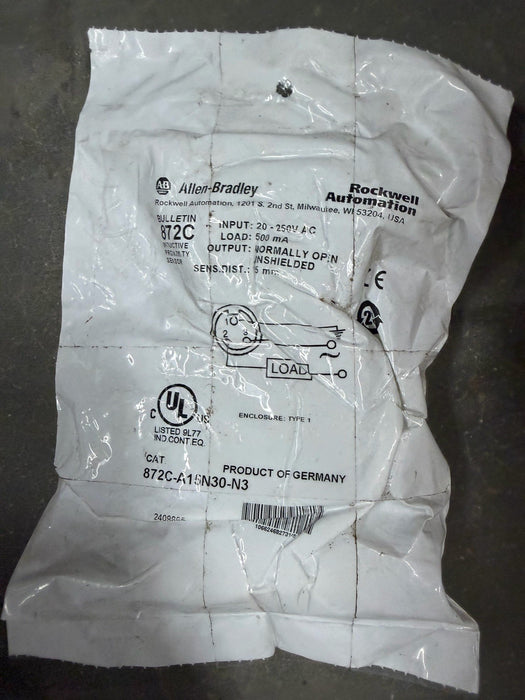 ALLEN BRADLEY 872C-A15N30-N3 SER. B 20-250VAC 15MM NORM OPEN