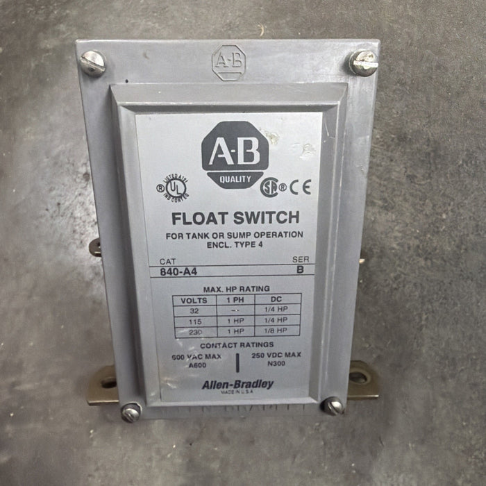 840-A4  ALLEN BRADLEY FLOAT SWITCH