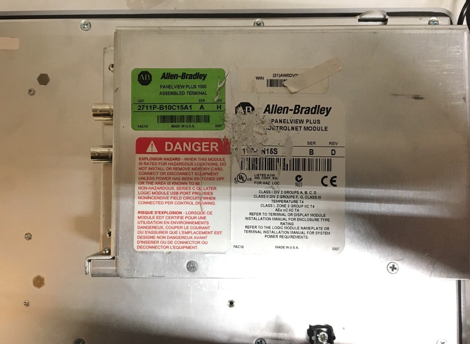 2711P-B10C15A1 Allen-Bradley Panelview Plus 1000 10.4 Key Touch Controlnet 2711P