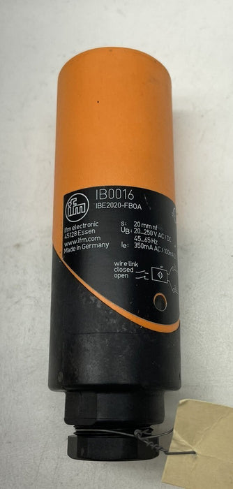 NEW IFM EFECTOR IB016 / IBE2020-FBOA 20MM SENSING DIST 20-250 VAC/DC WIRE LINK