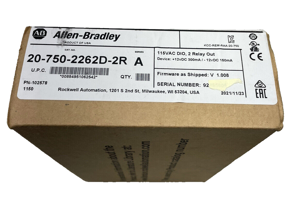2021 NEW SEALED 20-750-2262D-2R ALLEN BRADLEY POWERFLEX 750 I/O OPTION CARD 115V