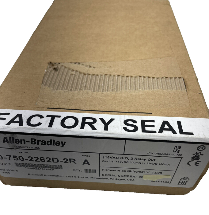 2021 NEW SEALED 20-750-2262D-2R ALLEN BRADLEY POWERFLEX 750 I/O OPTION CARD 115V