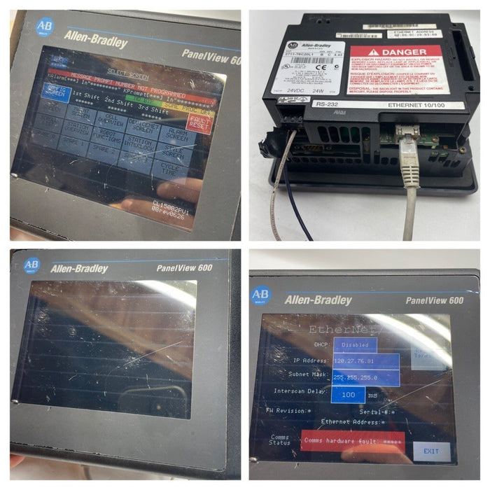 2711-T6C20L1 ALLEN BRADLEY PANELVIEW 600 STANDARD  ETHERNET HMI 2711-T6 PV600 AB