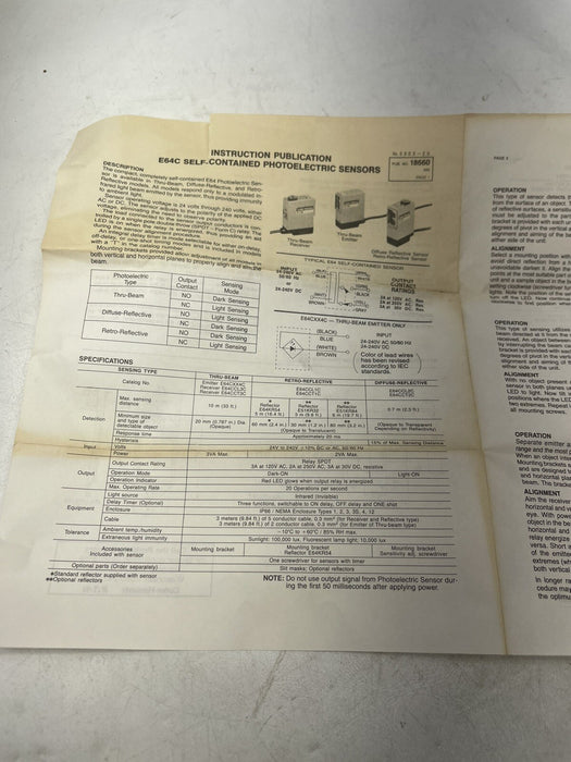 NEW CUTLER HAMMER E64CXX4C PHOTOELECTRIC THRU-BEAM  EMITTER