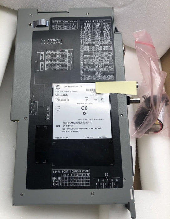1785-L80C15 Allen Bradley 1785L80C15 CPU Module Ser D FW K CONTROLNET PLC-5