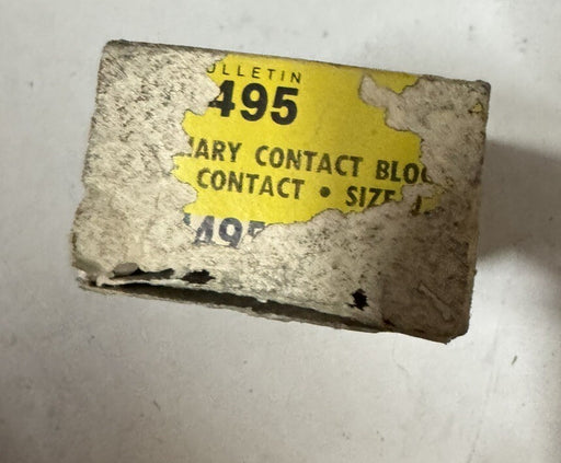Allen Bradley 1495-G0 Ser L Auxiliary Contact Size 0 600VAC 1 N.C.