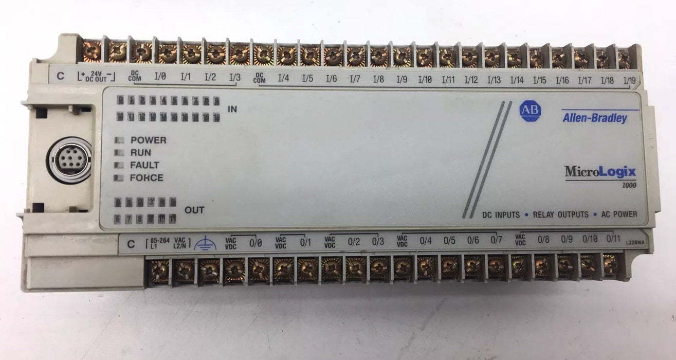 ALLEN BRADLEY MICROLOGIX 1000 1761-L32BWA 120 VAC PLC CONTROLLER DC INPUTS