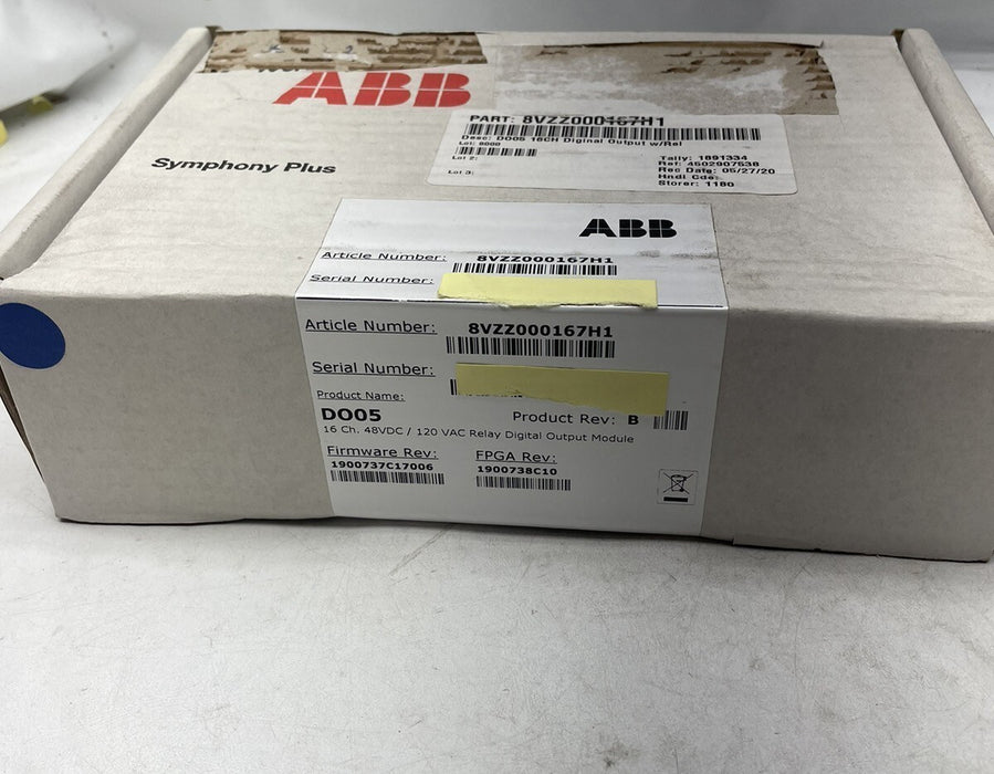 NEW SEALED ABB 8VZZ000167H1  16 CH 48 VDC /120VAC RELAY DIGITAL OUTPUT CARD DO05