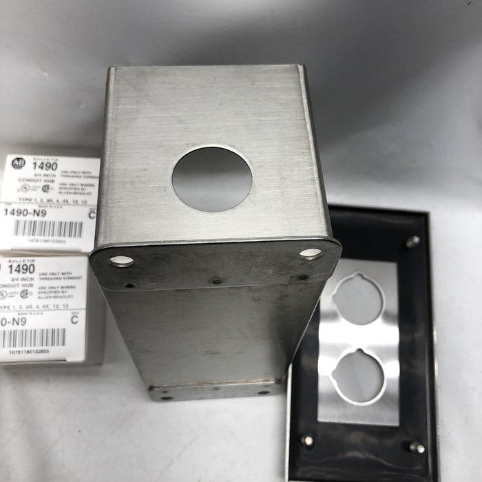 800H-2HZ4M NEW ALLEN-BRADLEY HEAVY DUTY PUSH BUTTON ENCLOSURE 2 HOLE TYPE SS