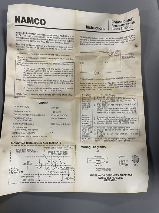 EE230-30820 CYLINDERCATOR NORM OPEN 20-140 VAC/DC EE220-30820