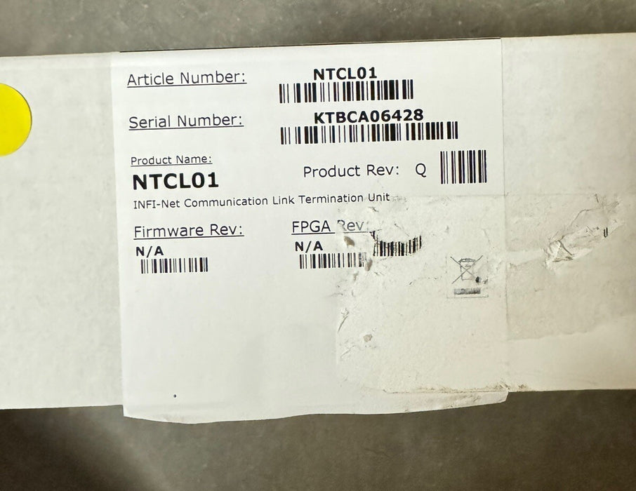 NEW SEALED ABB NTCL01 INFINET Termination Unit rev Q