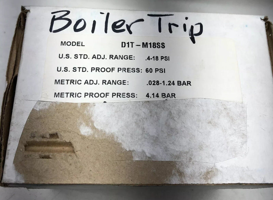 NEW BARKSDALE D1T-M18SS VACUUM / PRESSURE SWITCH NIB