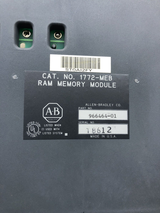1772MEB ALLEN BRADLEY PLC2/20 - PLC/2/30 MEMORY BOARD BATTERY BACKUP 1772-MEB