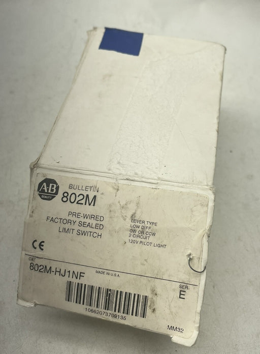 NEW ALLEN BRADLEY 802M-HJ1NF PRE-WIRED SEALED LIMIT SWITCH CW/CCW 2 CIRCUIT