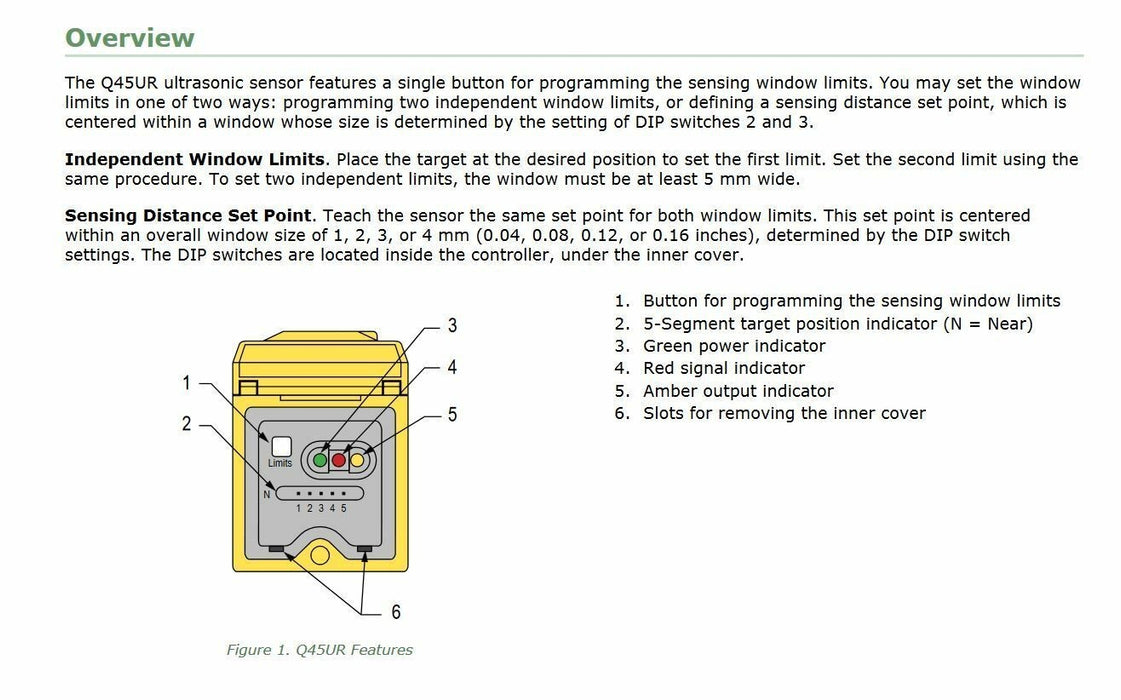 NEW BANNER ENGINEERING Q45UR3BA63CQ6 / 53011 Q45UR Series Remote Transducer