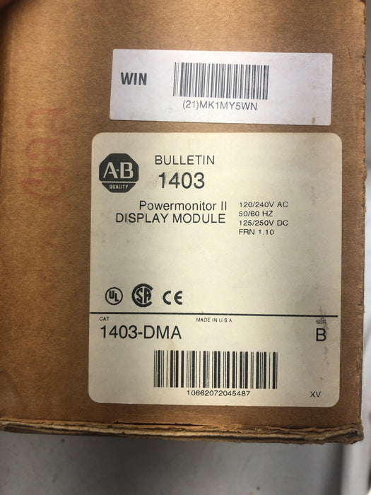 NEW ALLEN BRADLEY 1403-DMA POWER MONITOR II DISPLAY MODULE 120/240 VAC FRN 1.0