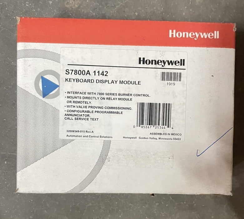 NEW S7800A 1142 KEYBOARD DISPLAY MODULE HONEYWELL 7800 BURNER CONT S7800A-1142
