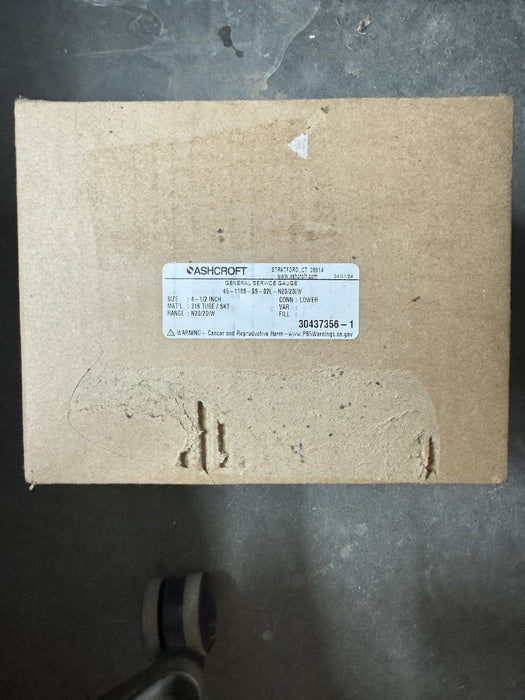 45-1188-SS-02L-N20/20IW ASHCROFT 1188 LOW PRESSURE BELLOWS GAUGE -20 TO 20 INH2O