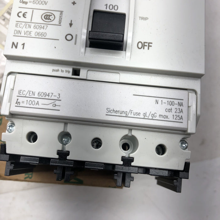 NEW MOELLER N1-100-NA 3-POLE MOLDED CASE DISCONNECT CIRCUIT BREAKER 100A EATON