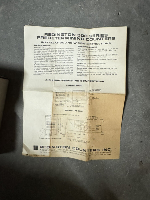 FR2-5106 REDDINGTON COUNTER MODULE MISSING COUNTER DISPLAY 115 VAC