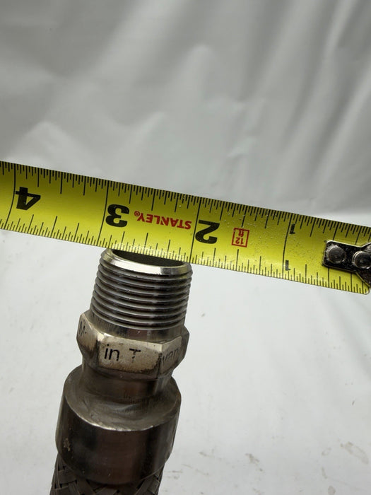 Stainless Steel Flexible Hose 1” MNPT Both Ends  Coregated Inside (no rubber)