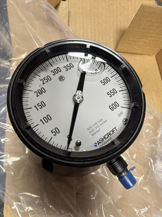 45-1279-SSL-02L-600# ASHCROFT 1279 BELLOWS GAUGE 0-600PSI SOLID FACE GLYCERINE