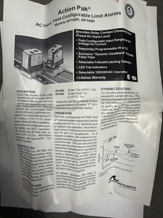 NEW SPECIAL 400VAC EUROTHERM SCHNEIDER ACTION PAK 1680-2001-1 AP1680 16802001
