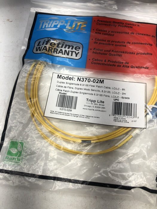 LOF OF 13 ASSORTED CABLES TRIPP LITE OWNING CORNING FIBER PATCH CABLES
