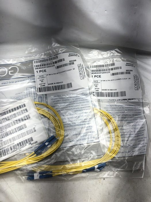 LOF OF 13 ASSORTED CABLES TRIPP LITE OWNING CORNING FIBER PATCH CABLES