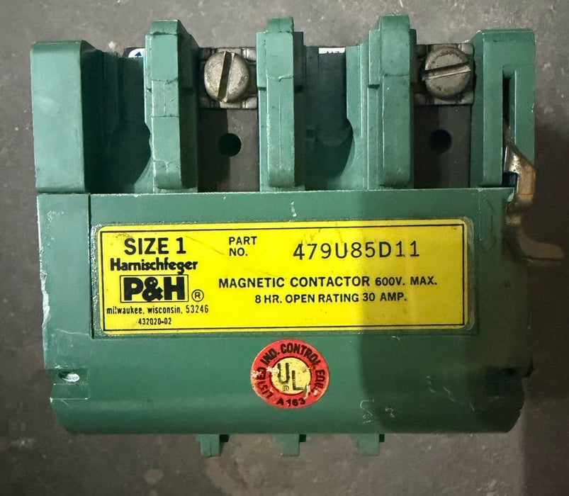 Morris P&H HARNISCHFEGER 479U206D51 Contactor Size 1 30 AMP 8 HR CRANE HOIST
