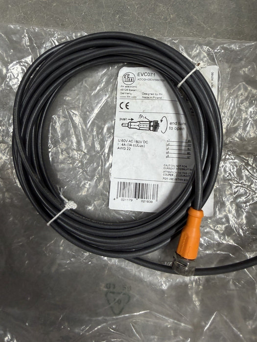 Ifm Evc071 Cordset, 5Pin Cable 5M  4A Max