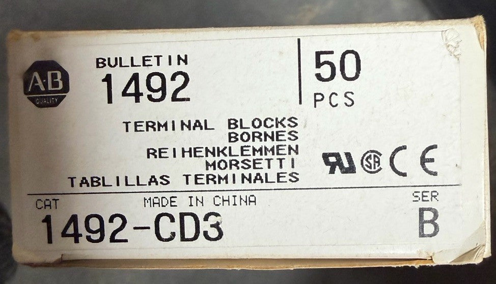Missing 3pcs NEW ALLEN BRADLEY 1492-CD3 TERMINAL BLOCK PACK OF 47 NOS