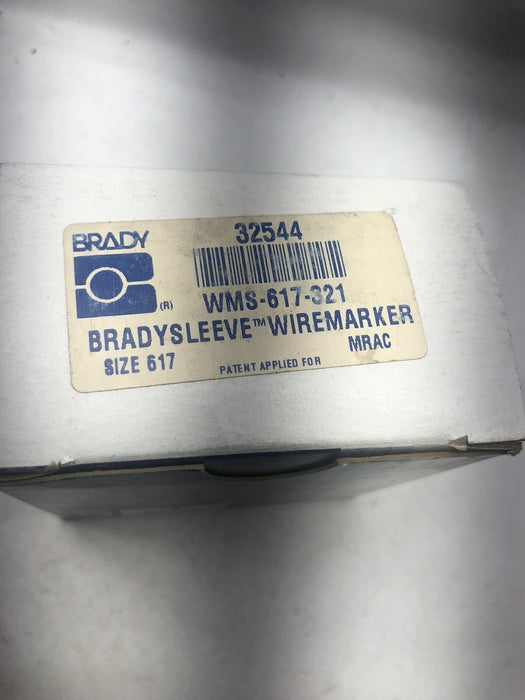 NEW  BRADYSLEEVE WIREMARKER 32544 /  WMS-617-321  250 CNT ROLL 1.5" X 1.00"