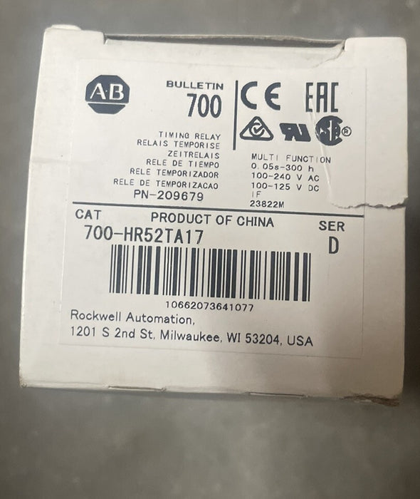 NEW 700-HR52TA17 TIMING RELAY