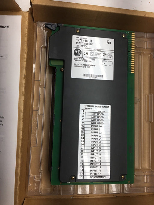 NEW 1771-IBD ALLEN-BRADLEY 1771IBD/B INPUT MODULE 10 - 30 VDC SERIES B  NIB