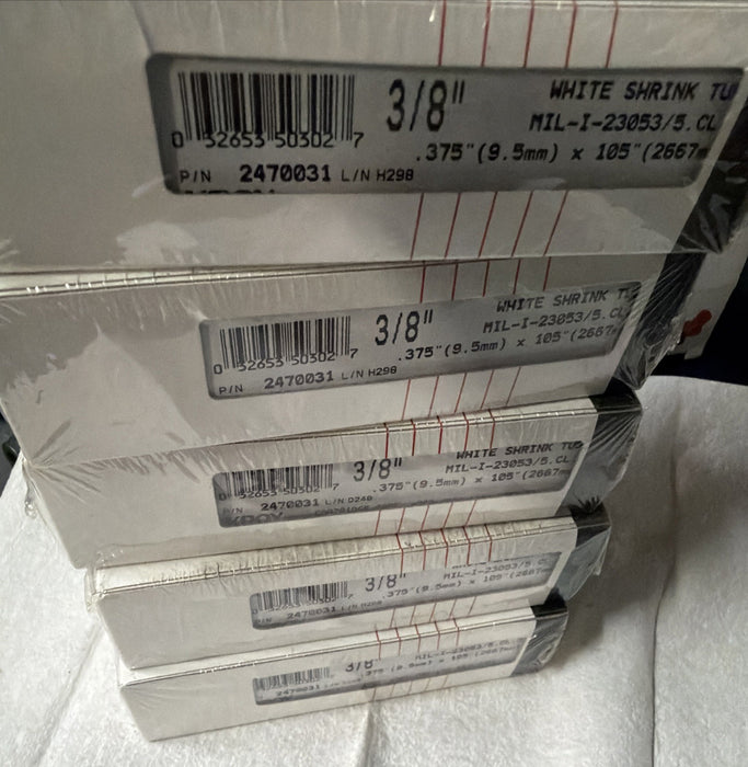 KROY 2470031	3/8” HEAT SHRINK TUBE CARTRIDGE MIL-I-23053/5.CL.3, .375" 105" WH